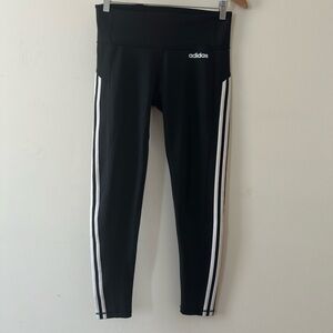adidas Climalite || Women's Black White Three Striped Active Leggings size M